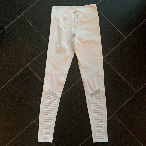 ALO Yoga White Mid-Rise Moto Leggings - Picture 10 of 12